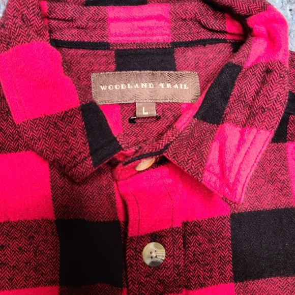 woodland trail heavy thick flannel mens large - Picture 2 of 4